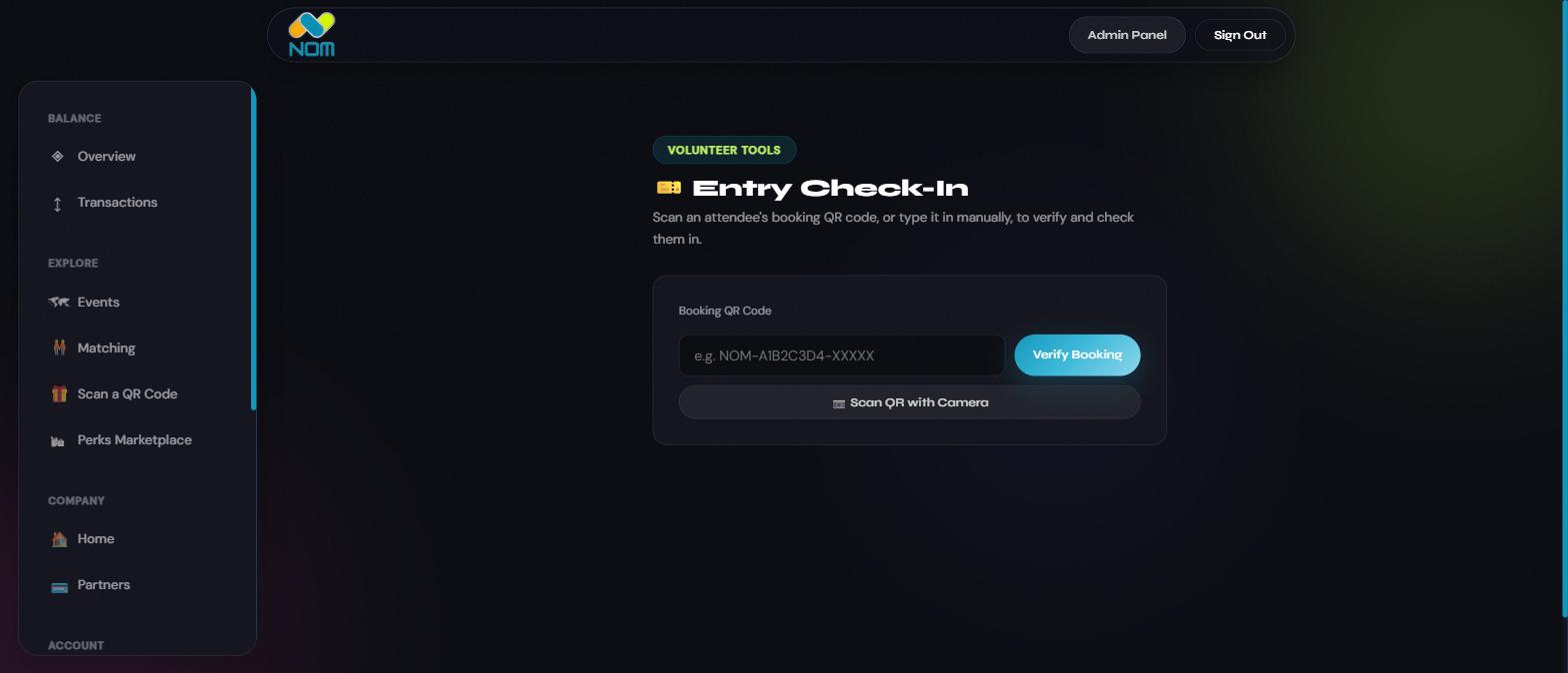 Entry Check-In page