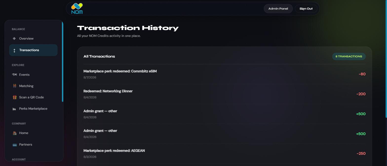 Transaction history list